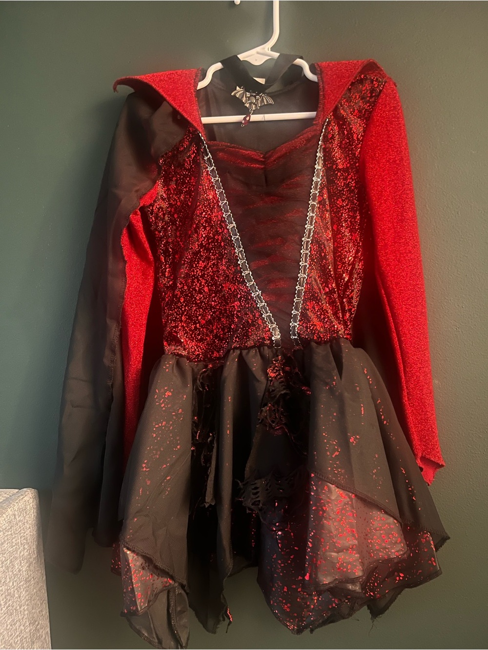 Spirit Red and Black Sparkle Vampire Costume Dress